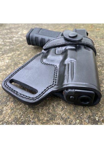 Deri Silah Kılıfı Glock 17-19-23 Için Bel Arkası Çekim - Sağ El - Vaketa Deri Özel El Yapımı fırsatları
