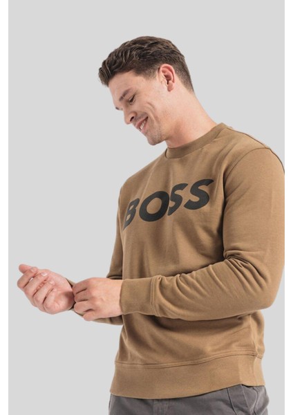 Regular Fit Pamuklu Erkek Sweatshirt Bej
