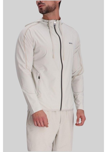 Marka Logo Detaylı Regular Fit Erkek Sweatshirt Krem