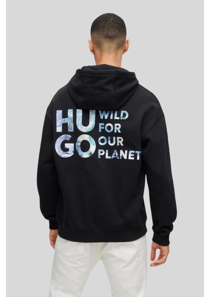 Kapüşonlu Erkek Sweatshirt Siyah