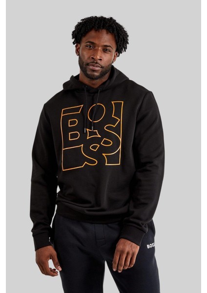Marka Logolu Erkek Sweatshirt Siyah
