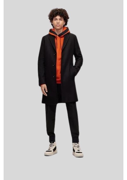 Regular Fit Kapüşonlu Erkek Sweatshirt Turuncu