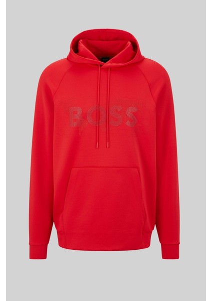 Erkek Regular Fit Kapşonlu Sweatshirt Kırmızı