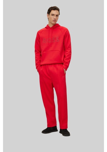 Erkek Regular Fit Kapşonlu Sweatshirt Kırmızı