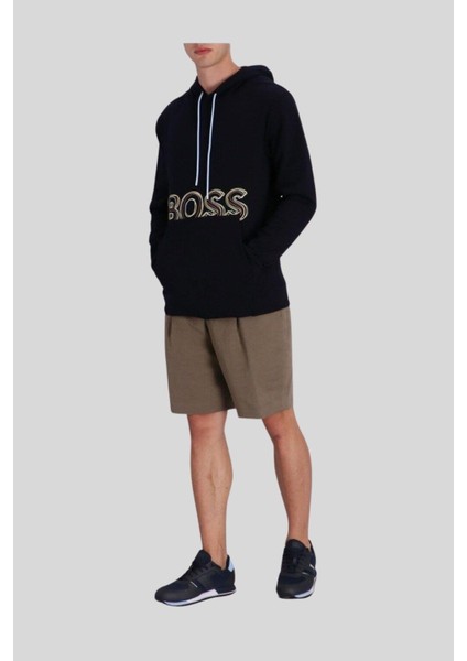 Regular Fit Kapüşonlu Erkek Sweatshirt Siyah