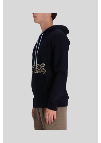 Regular Fit Kapüşonlu Erkek Sweatshirt Siyah