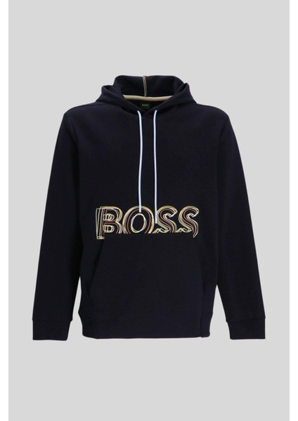 Regular Fit Kapüşonlu Erkek Sweatshirt Siyah