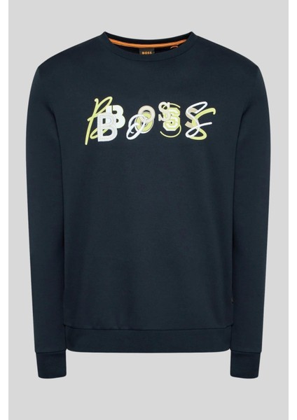 Erkek Regular Fit Welogocrew Sweatshirt Lacivert
