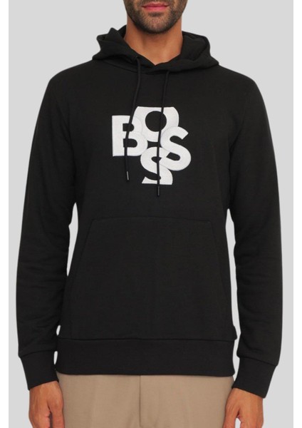 Kapüşonlu Erkek Sweatshirt Siyah