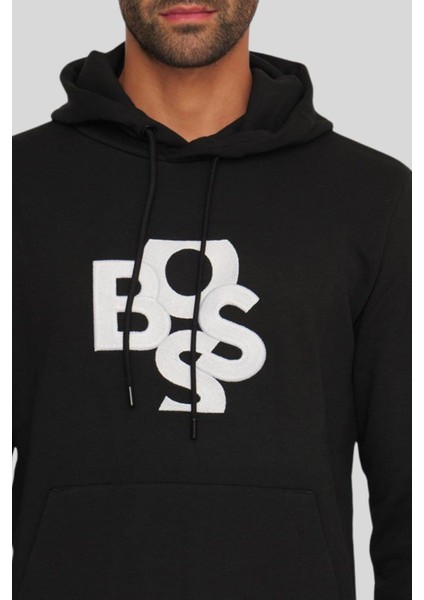 Kapüşonlu Erkek Sweatshirt Siyah