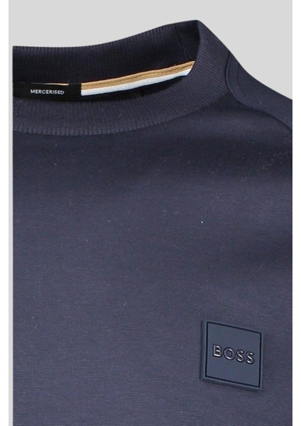 Relaxed Fit Uzun Kollu Logolu Erkek Sweatshirt Lacivert