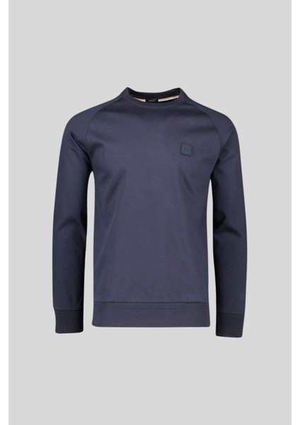 Relaxed Fit Uzun Kollu Logolu Erkek Sweatshirt Lacivert