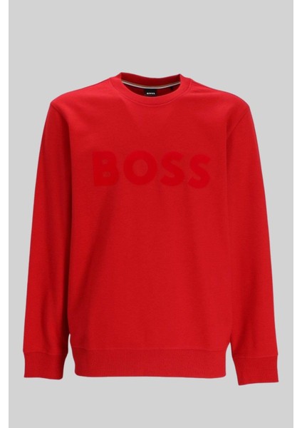 Erkek Bisiklet Yaka Sweatshirt Kırmızı