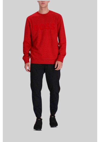 Erkek Bisiklet Yaka Sweatshirt Kırmızı