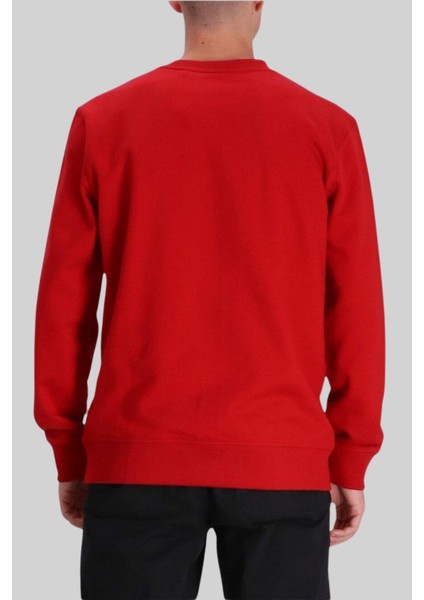 Erkek Bisiklet Yaka Sweatshirt Kırmızı