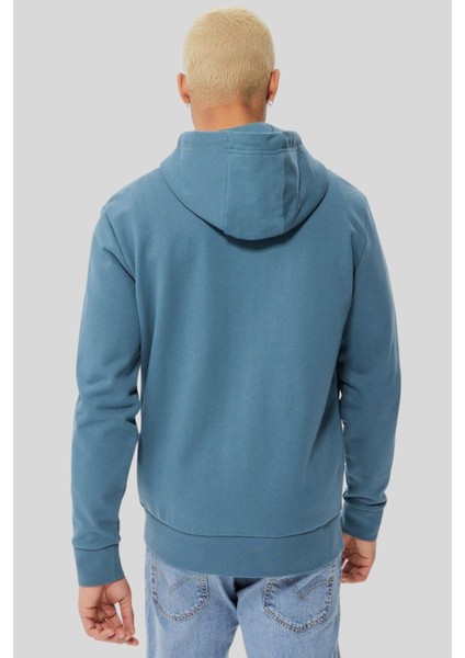 Erkek Regular Fit Seeger Kapüşonlu Sweatshirt Mavi
