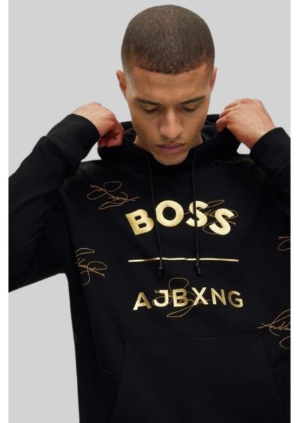 Relaxed Fit Kapüşonlu Erkek Sweatshirt Siyah