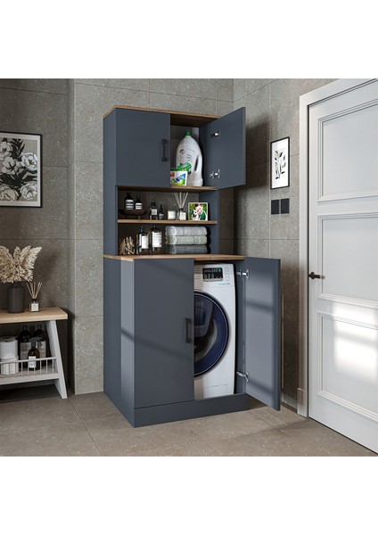 Çamaşır-Kurutma Makinesi Dolabı Kapaklı Banyo Dolabı fırsatları