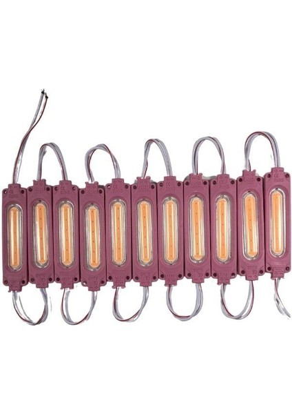 12 Volt Pembe 3 Watt 3’lü Lensli 3030 Reklamcı Modül (10 Adet)