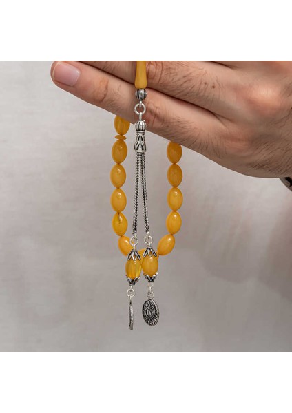 Gümüş Püsküllü Sıkma Kehribar Tesbih fiyatları