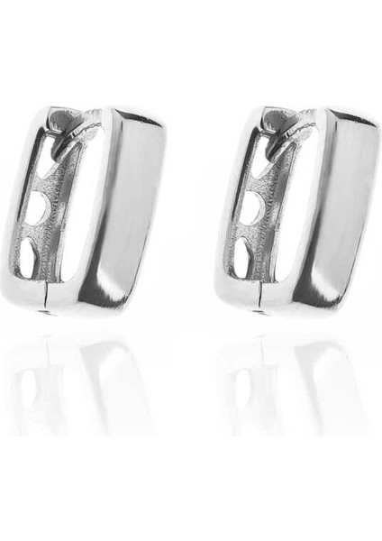 Gümüş Taşsız J Bayan Küpe