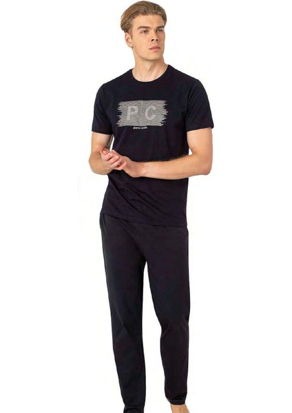 6084 Erkek Kısa Kollu Bisiklet Yaka Pijama Takım