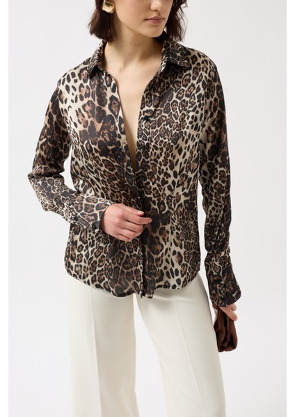 Leopar Desen Gömlek