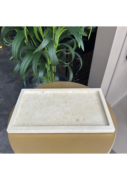 Traverten Mermer Dikdörtgen Banyo Düzenleyici ,traverten Organizer , Traverten Sunumluk