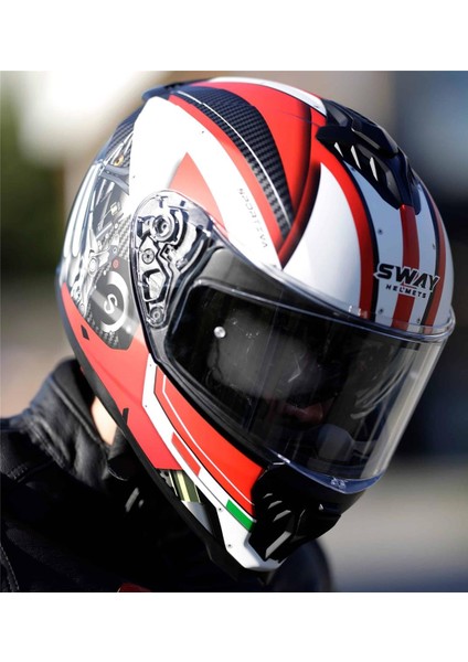 Kask Sway SW865 Full Face White Red