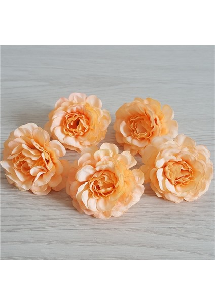 Sarı 10 Adet 5 cm Yapay Ipek Şakayık Gül Çiçek Kafa Dıy Çiçek Duvar Hediye Kutusu Scrapbooking Düğün Ev Partisi Dekorasyon (Yurt Dışından)