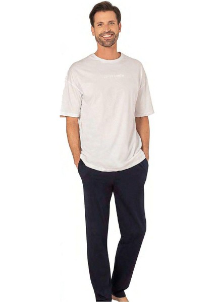 6086 Erkek Bisiklet Yaka Oversize Pijama Takım