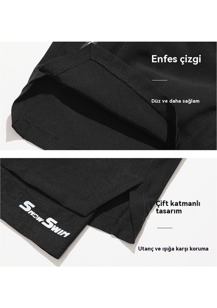 Erkek Çift Katlı Mayo Hızlı Kuruyan Plaj Pantolonu (Yurt Dışından)