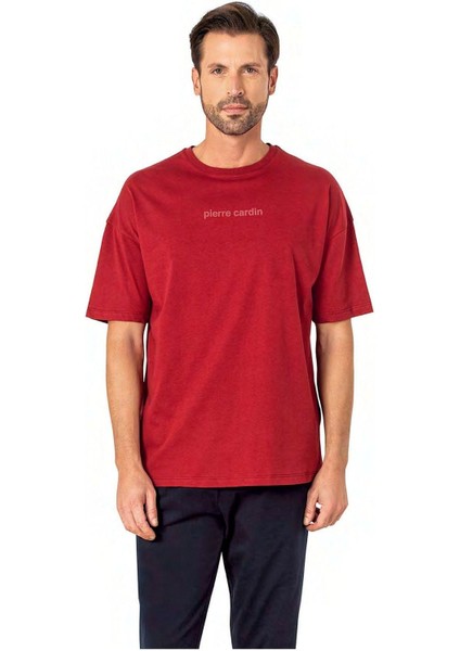 6086 Erkek Bisiklet Yaka Oversize Pijama Takım modelleri