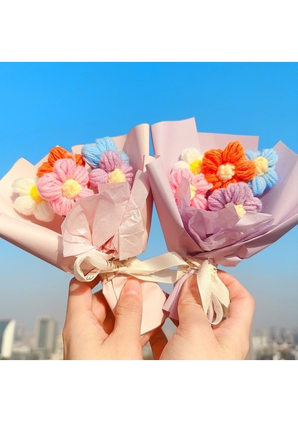 S4 Yapay Lale Mini Tığ Işi Çiçekler El Yapımı Çiçek Buketleri Konuk Için Düğün Hediyesi Renkli Yapay Çiçekler Öğretmenler Günü Hediyesi Flores (Yurt Dışından) fiyatları