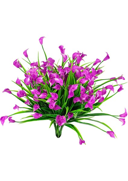 Mor Yapay Çiçekler Calla Lily Sahte Çiçekler Dış Kapalı Açık Ofis Ev Bahçe Dekorasyonu Için (Yurt Dışından)