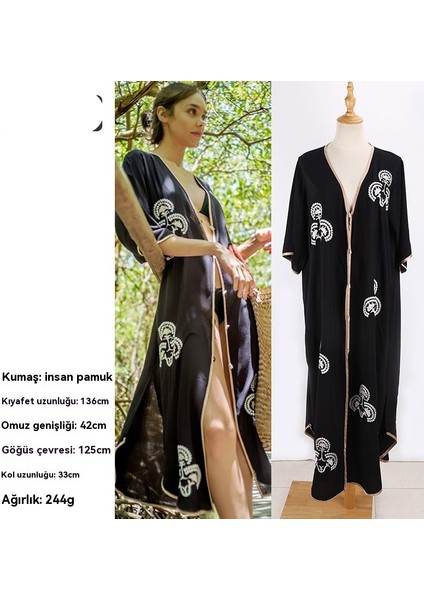 Plaj Elbisesi Bikini Bluz Mayo Dış Hırka Güneş Koruyucu Kıyafet Deniz Tatil Elbisesi (Yurt Dışından)