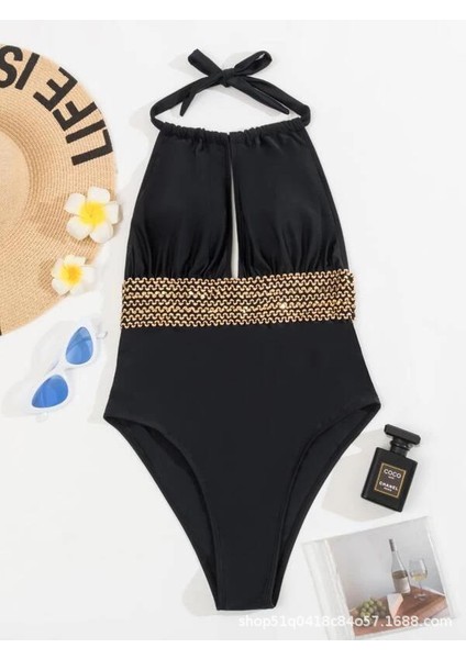 Düz Renkli Göğüs Yastığı Tek Parçalı Mayo Bikini (Yurt Dışından)