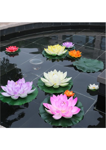 10 cm Mavi 10/17/28/40/60 cm Lotus Yapay Çiçek Yüzen Sahte Lotus Bitki Gölet Bahçe Dekor Için Gerçekçi Nilüfer Mikro Peyzaj (Yurt Dışından)