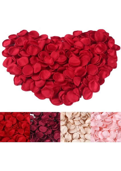 Kırmızı 100 Adet 4 cm Ipek Gül Yaprakları Yapay Çiçek Sevgililer Günü Düğün Parti Atmak Yaprakları Yıldönümü Teklifi Romantik Oda Dekorasyon (Yurt Dışından)