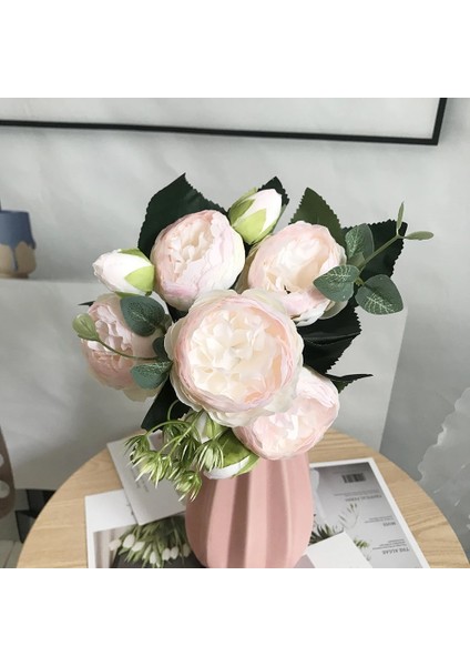 Stil 4 2022 Güzel Gül Şakayık Yapay Ipek Çiçekler Küçük Buket Flores Ev Partisi Bahar Düğün Dekorasyon Sahte Çiçek (Yurt Dışından)