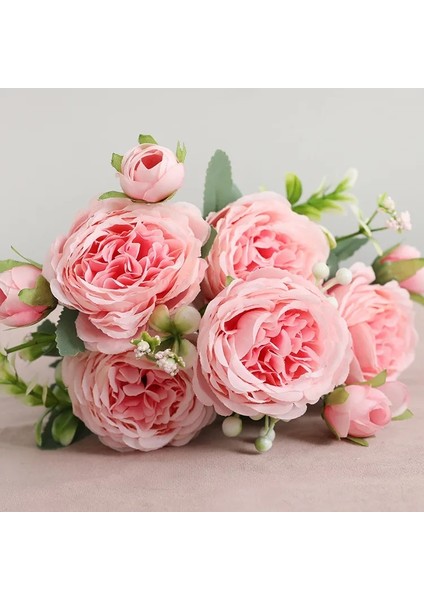 Stil 4 2022 Güzel Gül Şakayık Yapay Ipek Çiçekler Küçük Buket Flores Ev Partisi Bahar Düğün Dekorasyon Sahte Çiçek (Yurt Dışından)