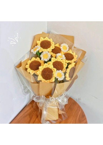 S25 Papatya Resim Olarak Ayçiçeği Tığ Işi Çiçekler Girasol Çiçek Buketi Ins El-Örme Buket Öğretmenler Günü Mezuniyet Hediyeleri Düğün Odası Dekor (Yurt Dışından)