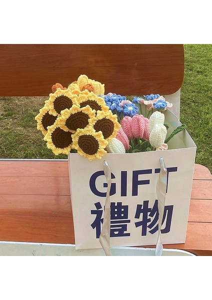 S25 Papatya Resim Olarak Ayçiçeği Tığ Işi Çiçekler Girasol Çiçek Buketi Ins El-Örme Buket Öğretmenler Günü Mezuniyet Hediyeleri Düğün Odası Dekor (Yurt Dışından)