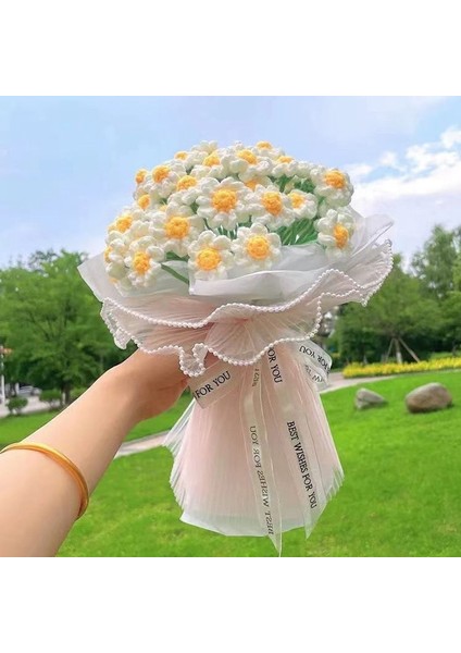 S25 Papatya Resim Olarak Ayçiçeği Tığ Işi Çiçekler Girasol Çiçek Buketi Ins El-Örme Buket Öğretmenler Günü Mezuniyet Hediyeleri Düğün Odası Dekor (Yurt Dışından)