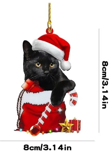 Stil 6 Sevimli Yavru Noel Süs Kir Dayanıklı 2d Akrilik Kedi Asılı Kolye Zanaat Ağaç Kapı Pencere Dolap Raf 2022 (Yurt Dışından)