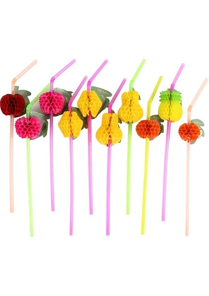 Meyve 50 Adet 25/50 Adet Flamingo Ananas Pipet Hawaii Plaj Tropikal Doğum Günü Partisi Dekorasyon Yaz Havuz Partisi Düğün Malzemeleri (Yurt Dışından)