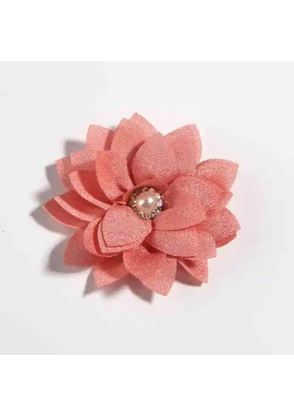 Tozlu Pembe 10 Adet 5.5 cm 2.1 "küçük Katmanlı Yapay Kumaş Çiçek Düğün Butik Şifon Lotus Parti Zanaat Ev Saç Aksesuarları (Yurt Dışından)