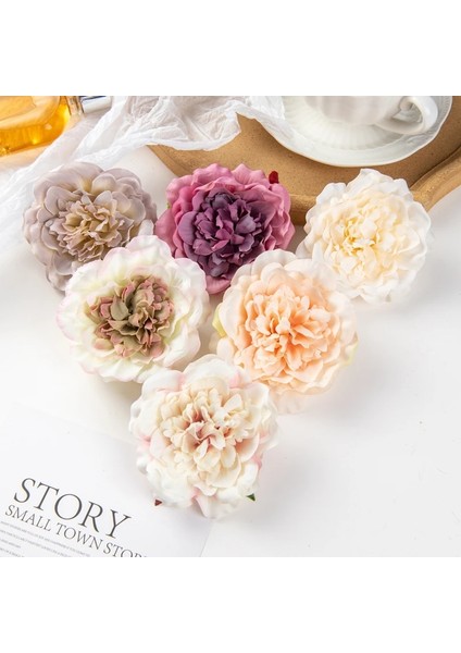 Mor 10 Adet 10PC Yapay Çiçekler Ev Dekorasyonu Düğün Bahçe Gül Kemer Şeker Kutusu Kek Malzemesi Ipek Dahlias Sahte Şakayık Noel Çelenk (Yurt Dışından)