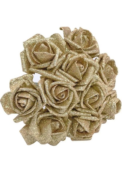 Sarı 5 Adet 6 cm 20/10/5 Adet Yeni Glitter Köpük Gül Yapay Çiçek Düğün Gelin Buketi Dekorasyon Ev Dekoratif Sahte Çiçek Buketi (Yurt Dışından)