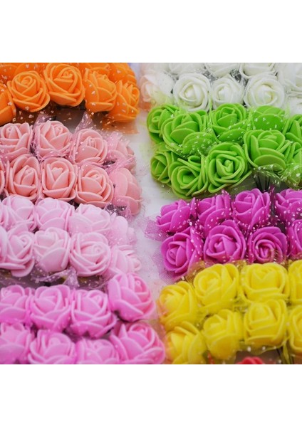 Pembe 144 Adet Köpük Yapay Çiçek Çok Renkli Düğün Ev Dekor Scrapbooking Yapay Çiçek Zanaat Çelenk Aksesuarla Küçük Güller (Yurt Dışından) fiyatları